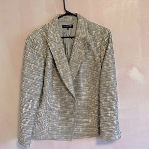 Jones New York Grey Jacket (wht/metallic) threading (Sz 20W)